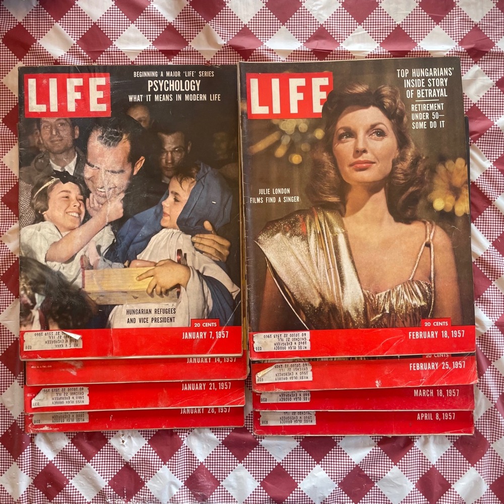 Vintage Life Magazine Lot 1957 Julie London Richard Nixon B-52 8 Issues